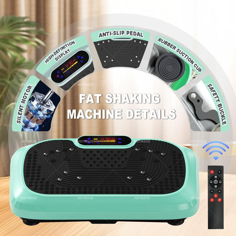 HOTWAVE Vibration Plate Machine, 450 Lbs Weight Capacity, Lymphatic Drainage Machine, Full Body Workout Vibration Plate, Home Gym Equipment for Health