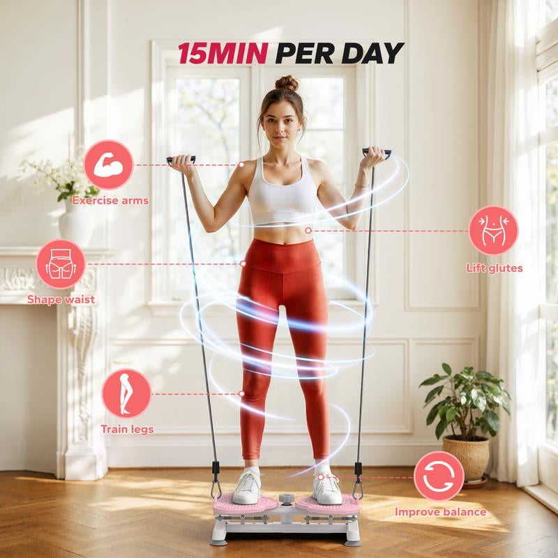 MERACH Waist Twist Machine Slim Waist and Toned Abs Waist Twister Can Stand with Feet Apart Double Non-Slip No Noise Use Exercise Equipment Abdominal Roller Workout