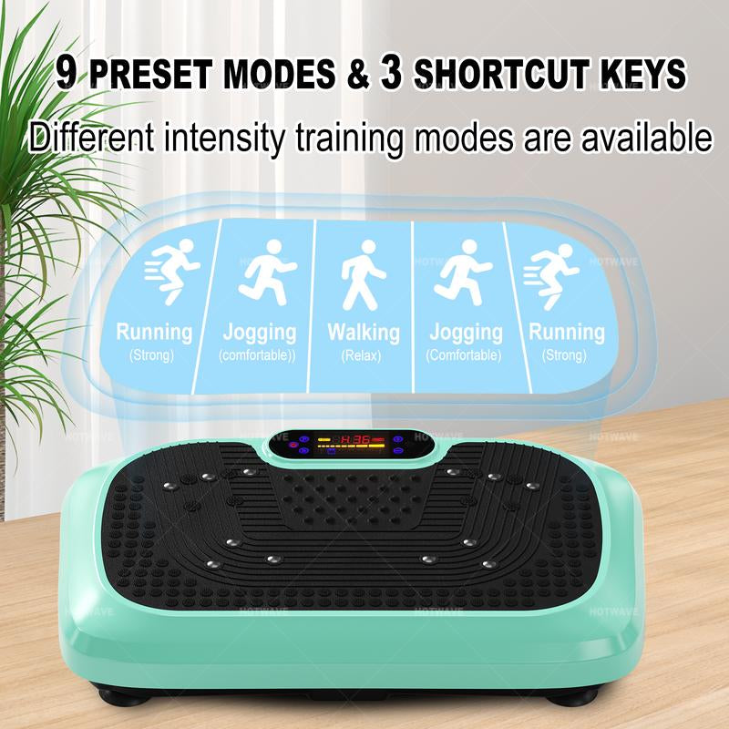 HOTWAVE Vibration Plate Machine, 450 Lbs Weight Capacity, Lymphatic Drainage Machine, Full Body Workout Vibration Plate, Home Gym Equipment for Health