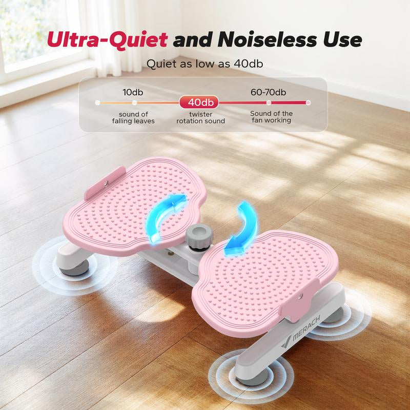 MERACH Waist Twist Machine Slim Waist and Toned Abs Waist Twister Can Stand with Feet Apart Double Non-Slip No Noise Use Exercise Equipment Abdominal Roller Workout