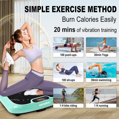 HOTWAVE Vibration Plate Machine, 450 Lbs Weight Capacity, Lymphatic Drainage Machine, Full Body Workout Vibration Plate, Home Gym Equipment for Health