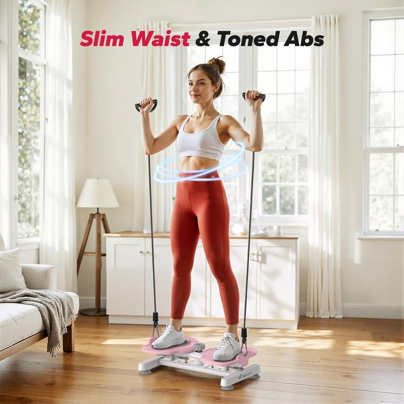 MERACH Waist Twist Machine Slim Waist and Toned Abs Waist Twister Can Stand with Feet Apart Double Non-Slip No Noise Use Exercise Equipment Abdominal Roller Workout