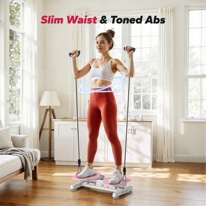 MERACH Waist Twist Machine Slim Waist and Toned Abs Waist Twister Can Stand with Feet Apart Double Non-Slip No Noise Use Exercise Equipment Abdominal Roller Workout
